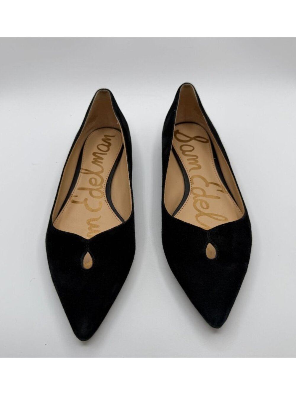 Sam Edelman Rosalie Suede Pointed Ballet Flats Black Women Size 7M Chic Classic - Picture 2 of 14